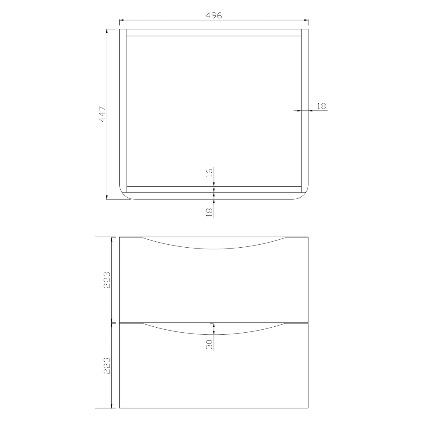 Bella Wall Hung Vanity units for Counter Top Basin - High Gloss White (3 Sizes)