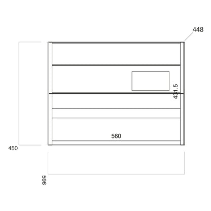 Bella Wall Hung Vanity units for Counter Top Basin - High Gloss White (3 Sizes)