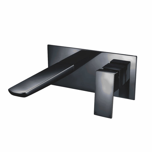 Scudo Muro Wall Bath Mixer in Black