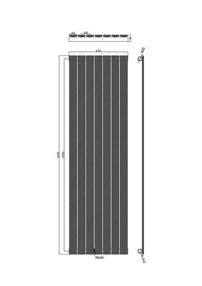 Scudo Bravo Vertical  Anthracite Single Designer Radiator