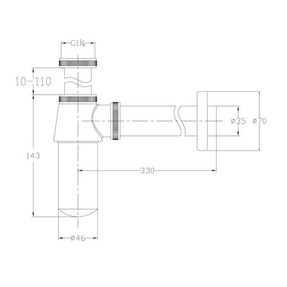 Scudo Basic Chrome Bottle Trap