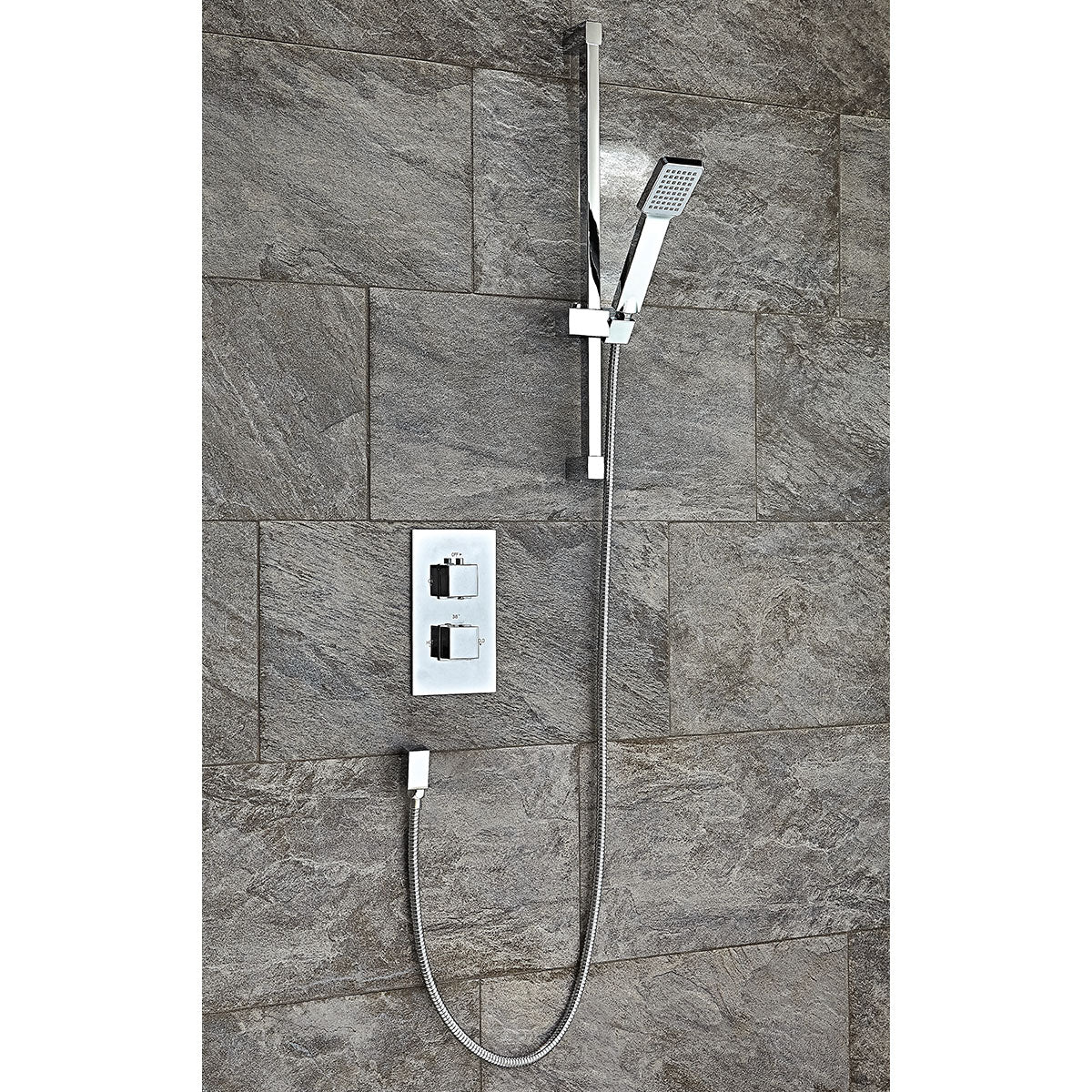 Scudo Twin Square Concealed Valve with Diverter- 2 outlet