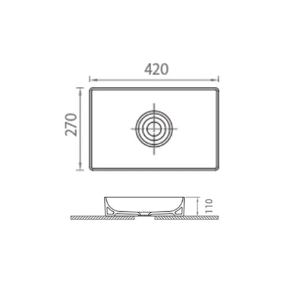 Scudo small Stance Matt White Counter Top Basin