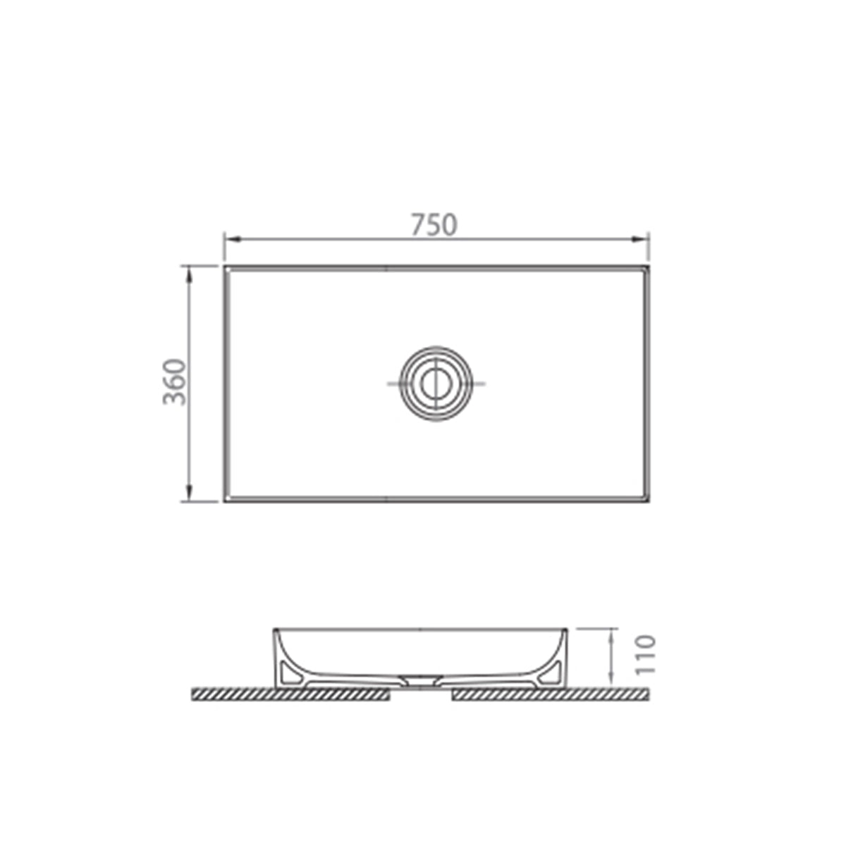 Scudo Large Stance Matt White Counter Top Basin