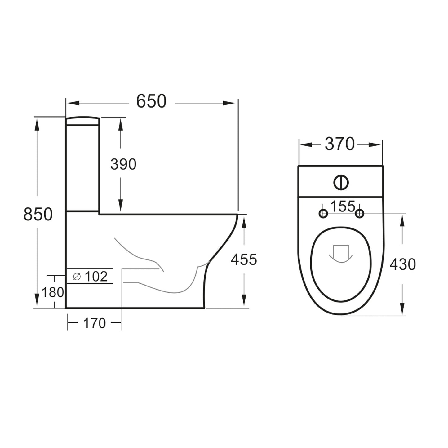 Scudo Deia Closed Back Comfort Height WC -inc seat