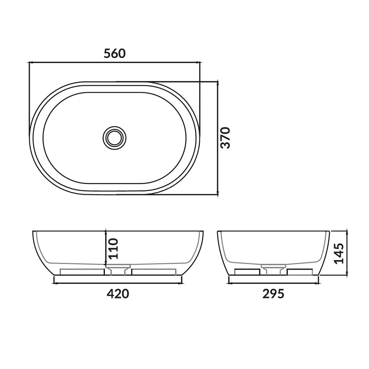 Scudo Neo Matt White Counter Top Basin