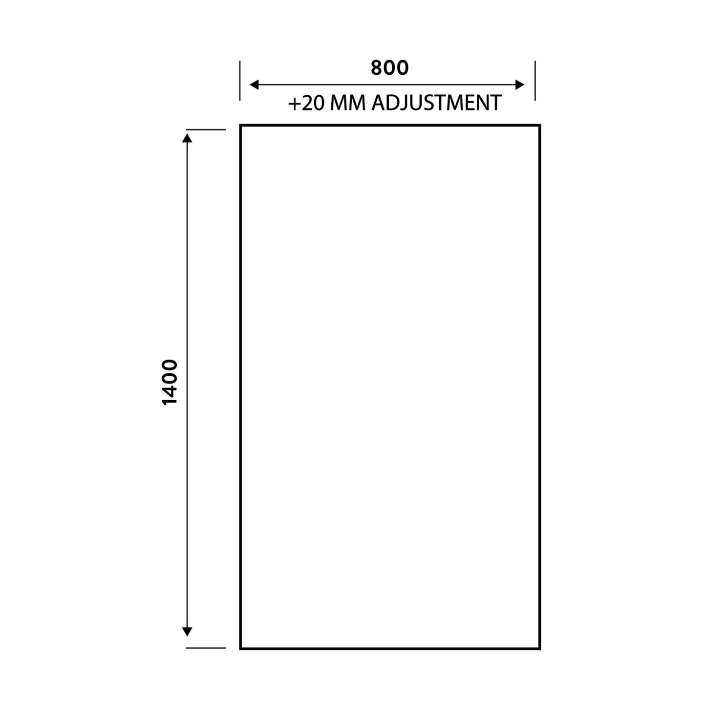 Scudo 1400 x 900mm Black Grid Bath Screen 6mm Glass