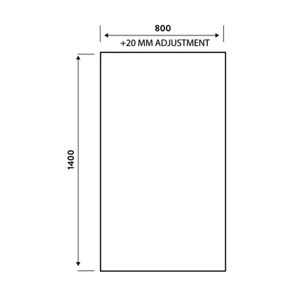 Scudo 1400 x 900mm Black Grid Bath Screen 6mm Glass