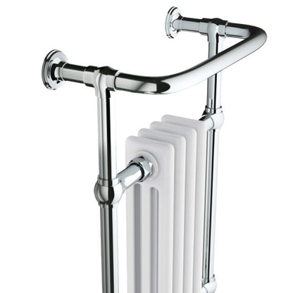 Scudo Harrogate  Chrome & White Traditional 4 Column Towel Warmer