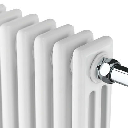 Scudo Harrogate  Chrome & White Traditional 8 Column Towel Warmer