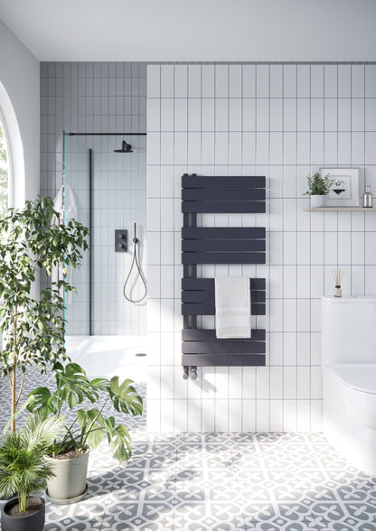 Scudo Thames Carbon Anthracite Heated Towel Warmer 800, 1150 & 1640mm  High