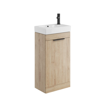 Scudo Esme 450mm wide slim Cloakroom Vanity with Basin - Davos Oak