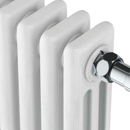 Scudo Huby  Chrome & White Traditional 8 Column Towel Warmer