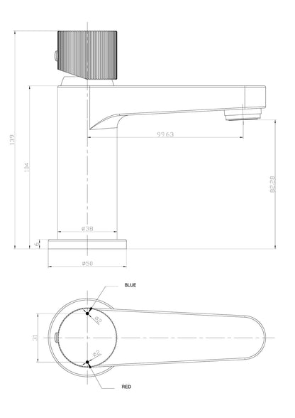 Scudo Koko Mini Mono Basin Mixer - Gunmetal