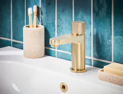 Scudo Koko Mini Mono Basin Mixer  - Brushed Brass