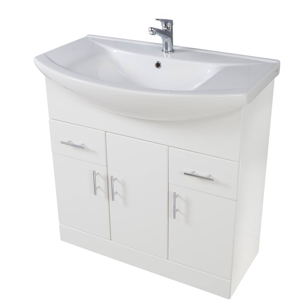Scudo Lanza 850mm wide Vanity with Basin - Polar White