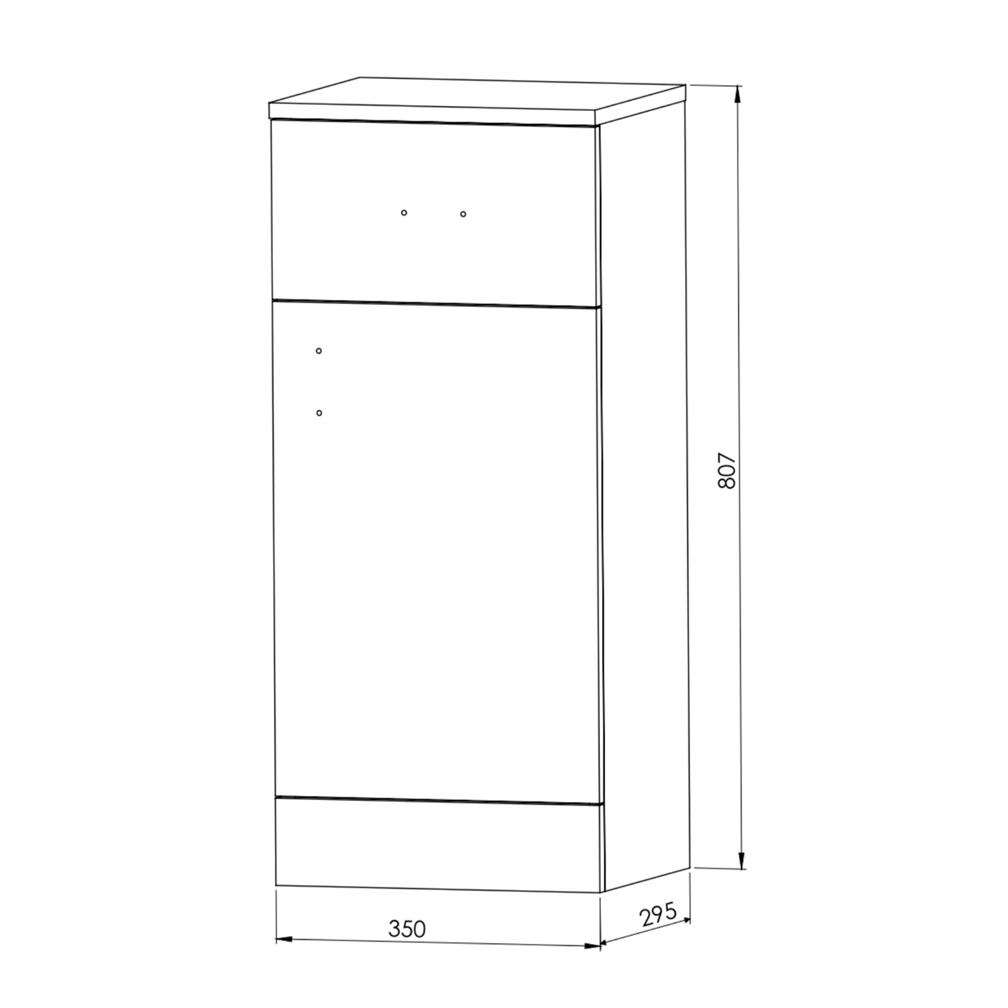 Lanza 350mm Floor Standing Drawer Unit - Polar White