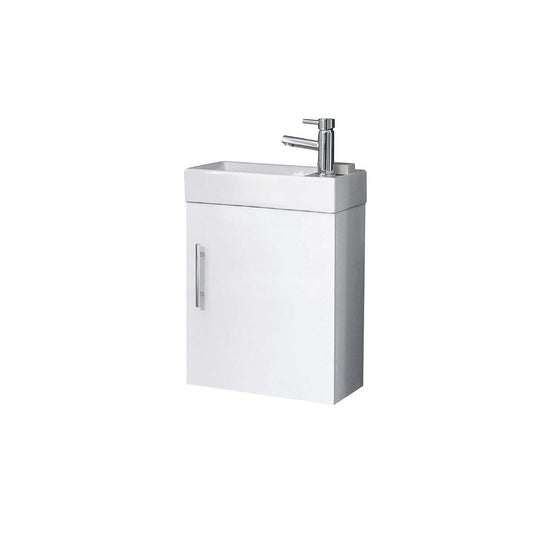 Scudo Lanza 400mm wide slim Wall Vanity with Basin -White