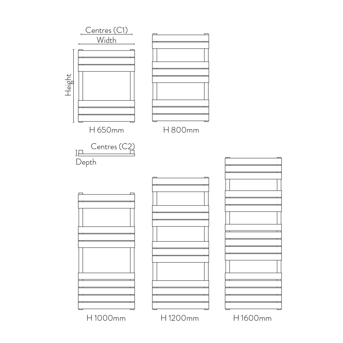 Scudo Life Anthracite Ladder Rails with  Slab Rails