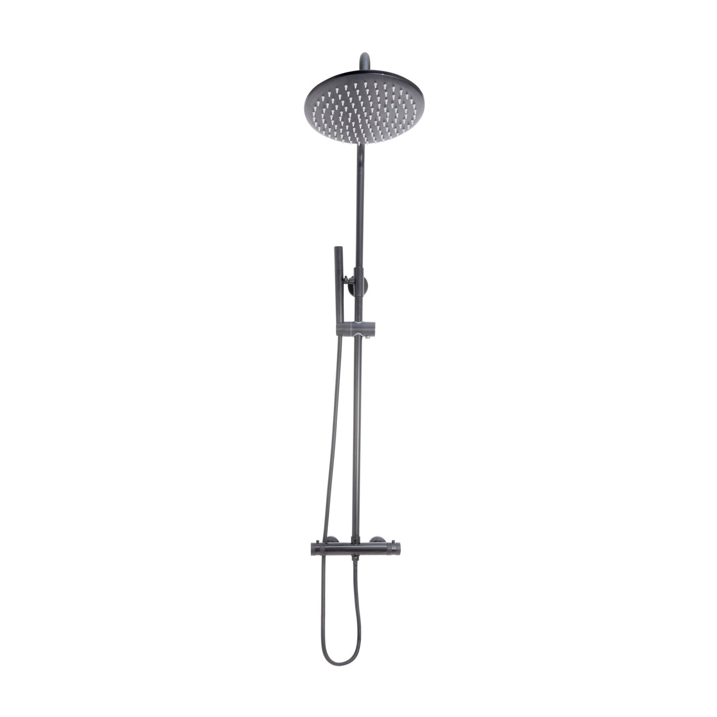 Scudo Core Round Gunmetal Thermostatic Shower with Rigid  Riser and hand shower