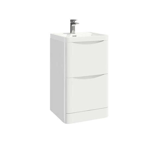 Bella Floor Standing Vanity units with Basin - High Gloss White (3 Sizes)