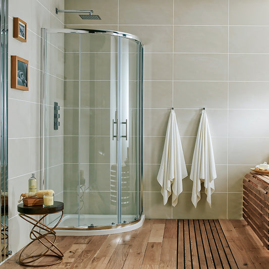 Scudo Standard Chrome S6 Double Door Equal Quadrant Shower Enclosures - 6mm Glass