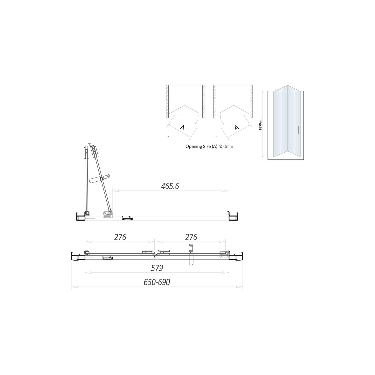 Scudo Chrome S6 BiFold Door (Combine with Side Panel to make Shower Enclosure) - 6mm Glass