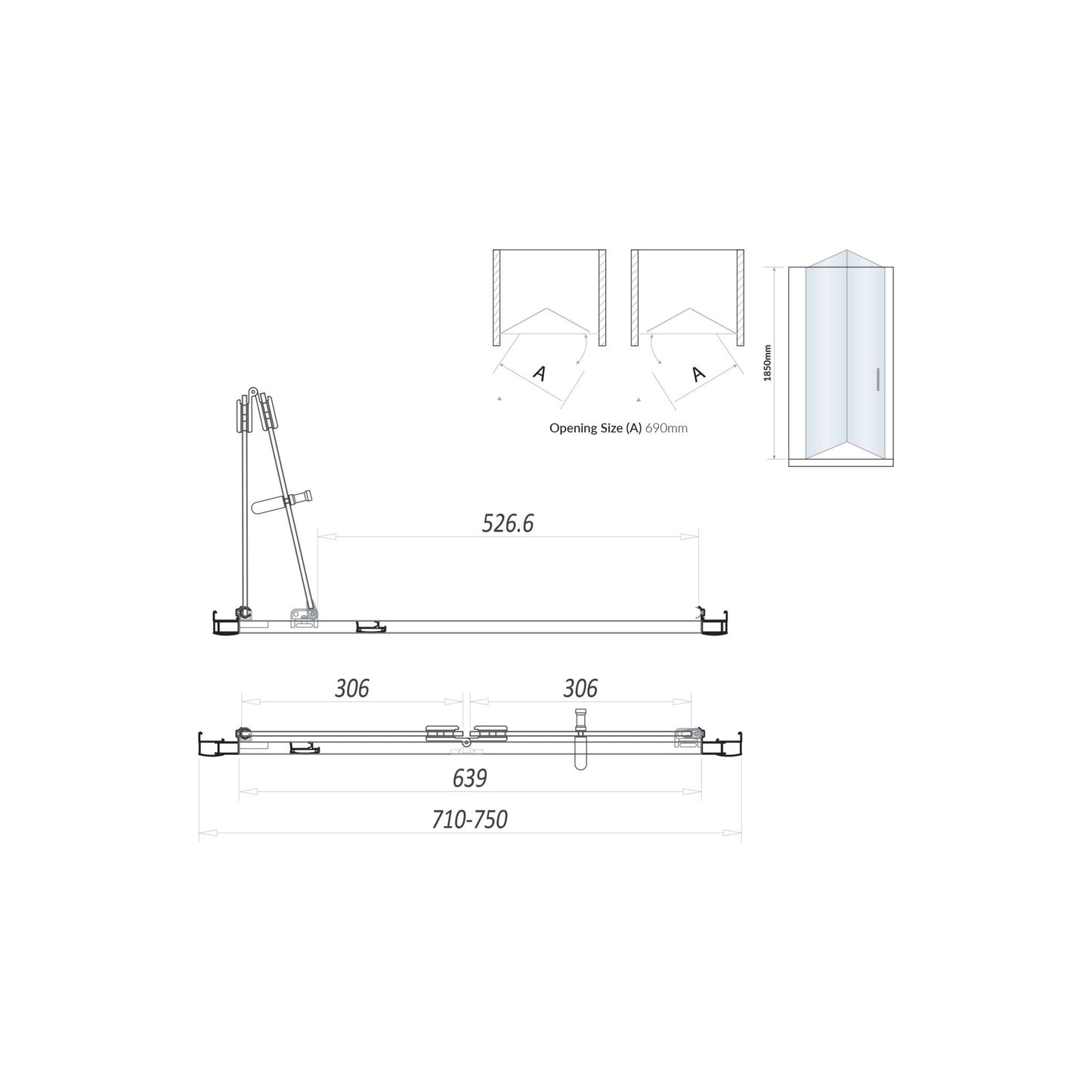 Scudo Chrome S6 BiFold Door (Combine with Side Panel to make Shower Enclosure) - 6mm Glass