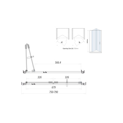 Scudo Chrome S6 BiFold Door (Combine with Side Panel to make Shower Enclosure) - 6mm Glass