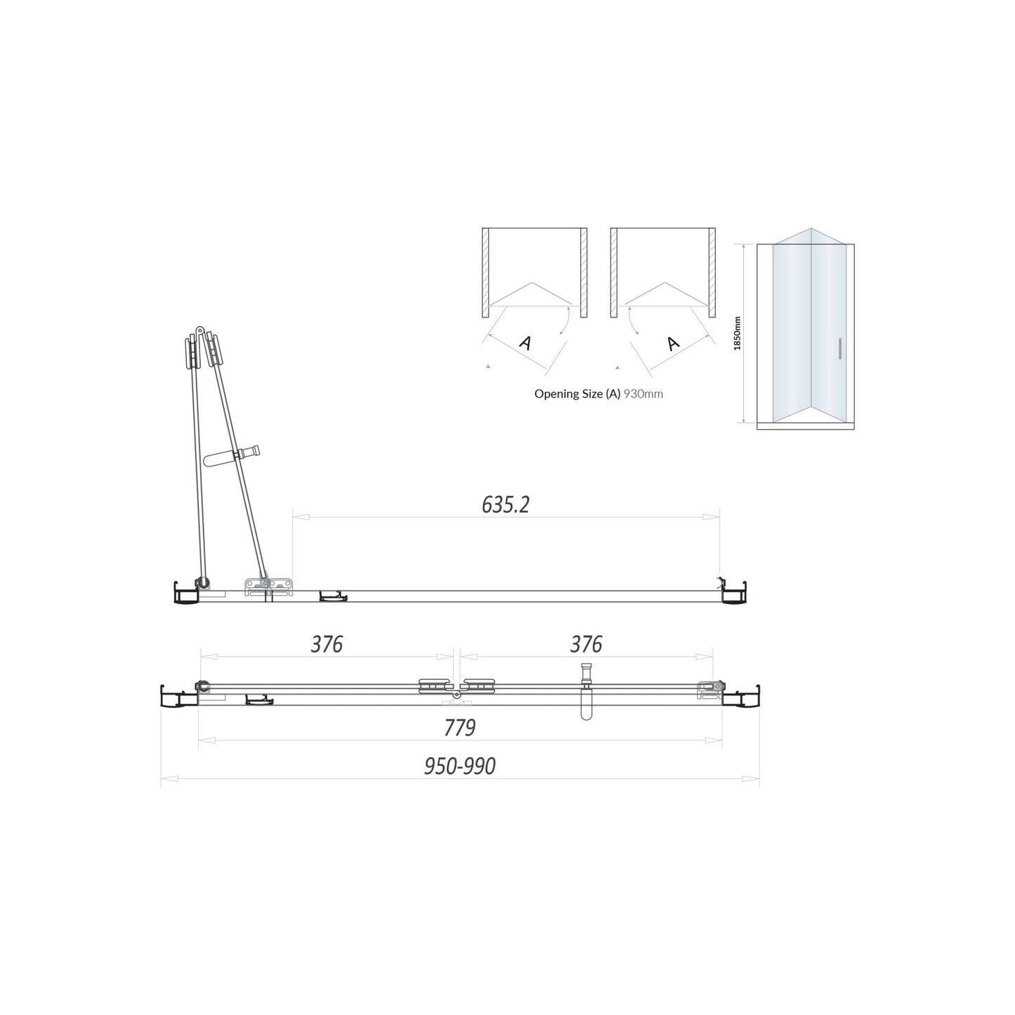 Scudo Chrome S6 BiFold Door (Combine with Side Panel to make Shower Enclosure) - 6mm Glass