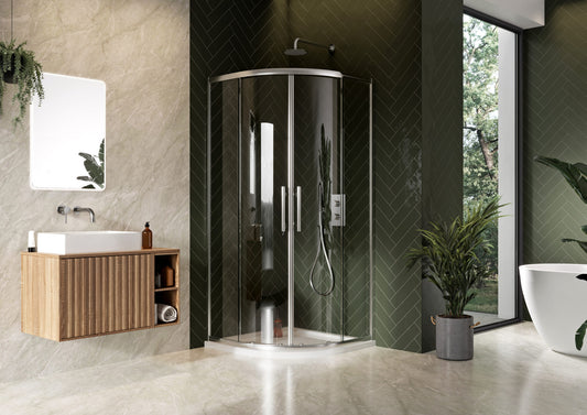 Scudo Luxury Chrome S8 Double Door Equal Quadrant Shower Enclosures - 8mm Glass