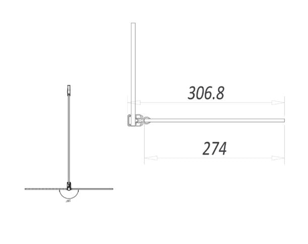 Scudo S8 - Hinged Wetroom Flipper Panel - Brushed Bronze Profile