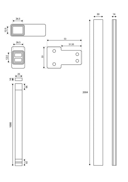 Scudo S8 - Brass Profile kit - Changes Standard Chrome Wetroom into Brass