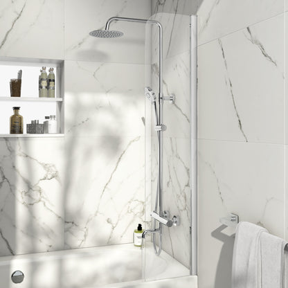 Scudo Radius edge 1400 x 300mm Bath Screen 6mm Glass