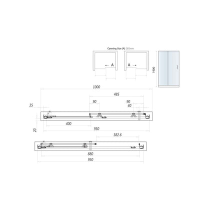 Scudo Luxury S8 Sliding Door (Combine with Side Panel to make Shower Enclosure) - 8mm Glass