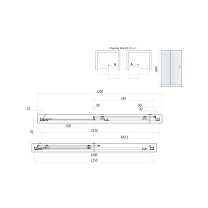 Scudo Luxury S8 Sliding Door (Combine with Side Panel to make Shower Enclosure) - 8mm Glass