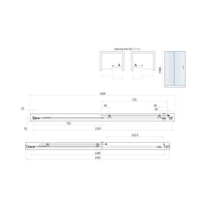 Scudo Luxury S8 Sliding Door (Combine with Side Panel to make Shower Enclosure) - 8mm Glass