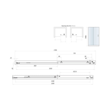 Scudo Luxury S8 Sliding Door (Combine with Side Panel to make Shower Enclosure) - 8mm Glass