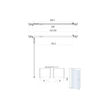 Scudo Luxury S8 Hinged Door (Combine with Side Panel to make Shower Enclosure) - 8mm Glass