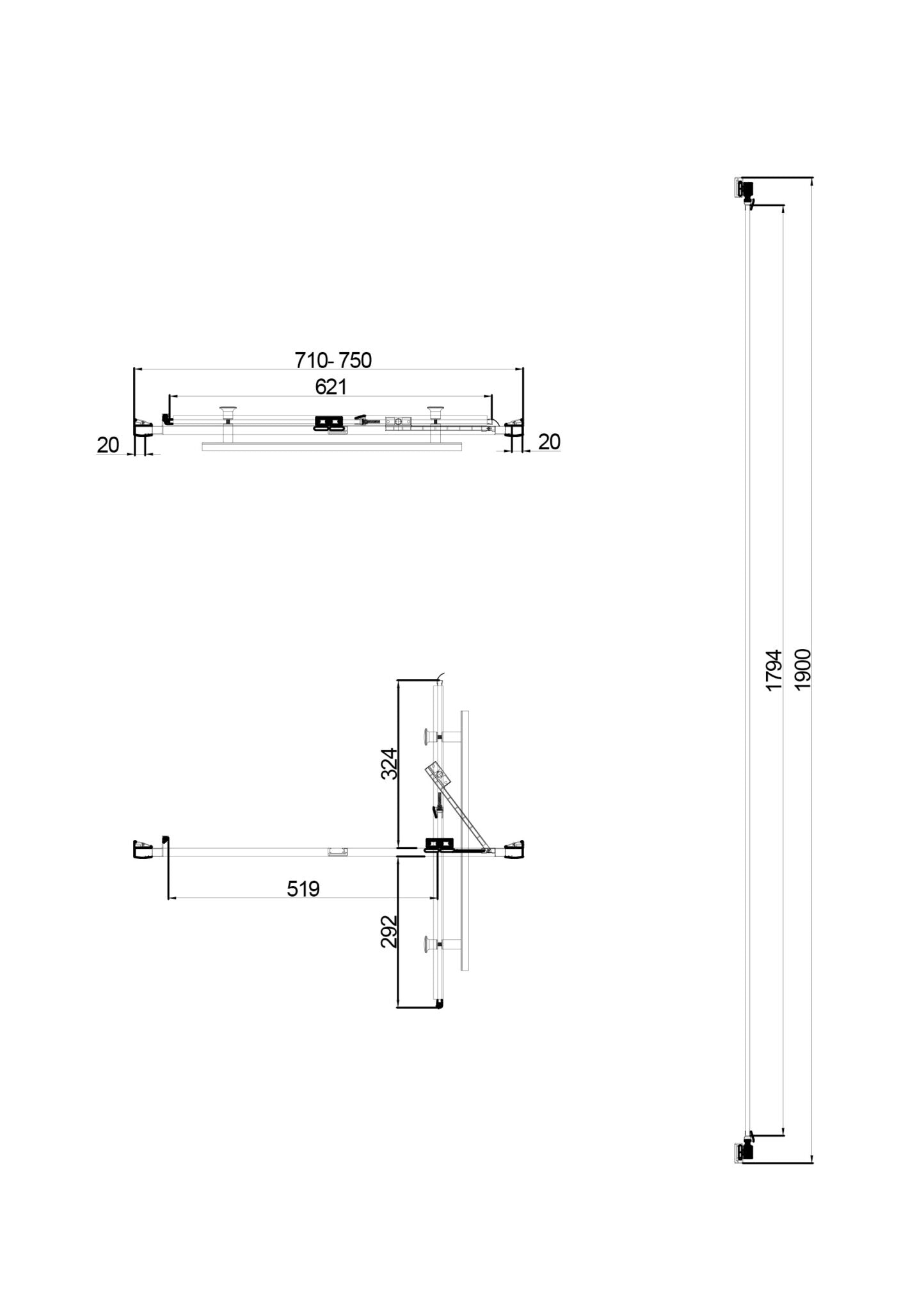 Scudo Luxury S8 Infold Door (Combine with Side Panel to make Shower Enclosure) - 8mm Glass