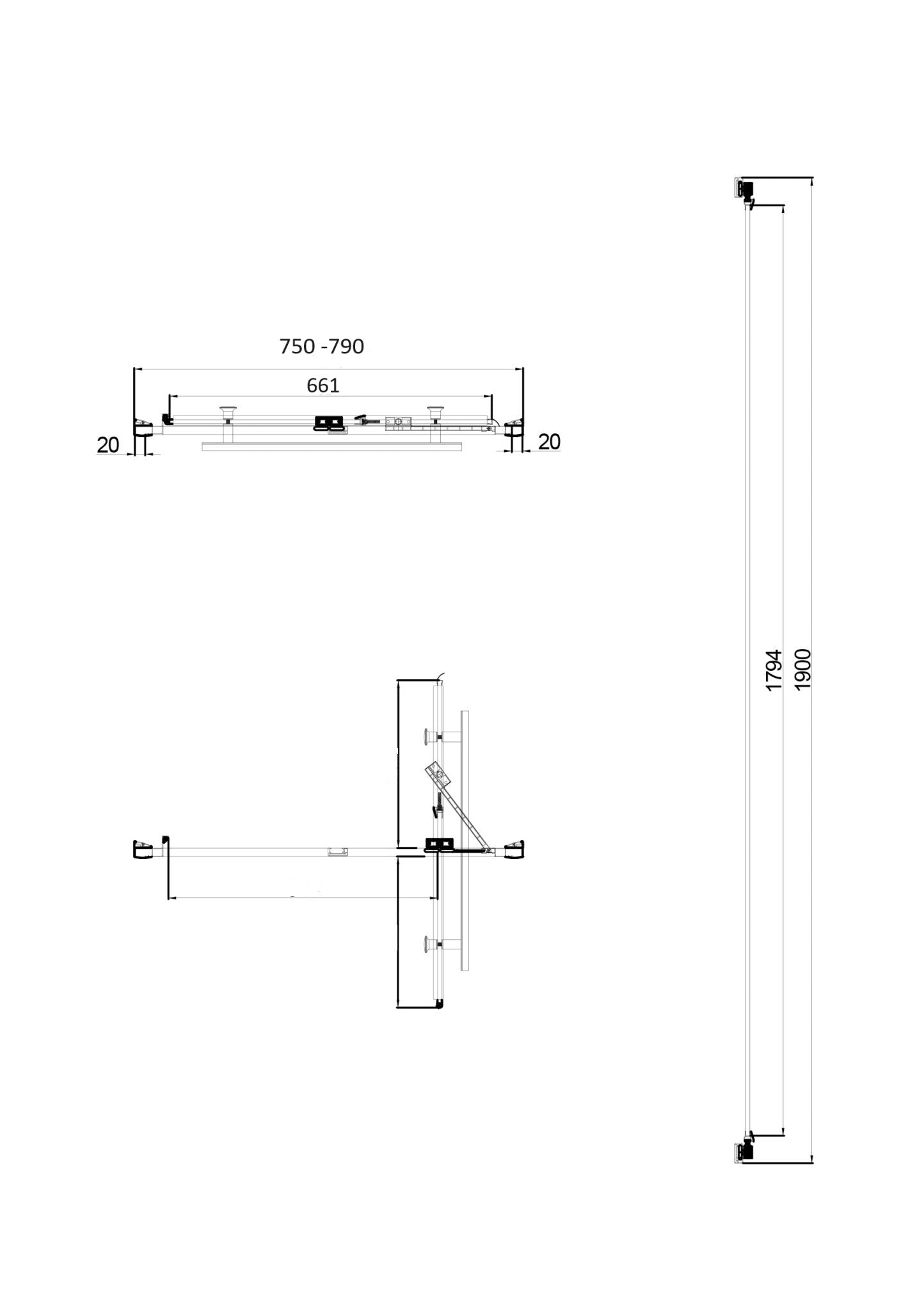 Scudo Luxury S8 Infold Door (Combine with Side Panel to make Shower Enclosure) - 8mm Glass