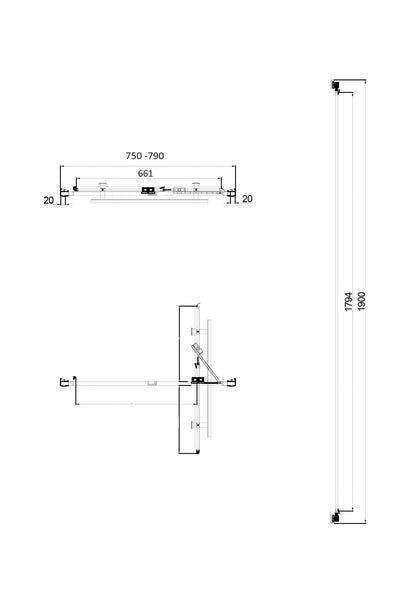 Scudo Luxury S8 Infold Door (Combine with Side Panel to make Shower Enclosure) - 8mm Glass