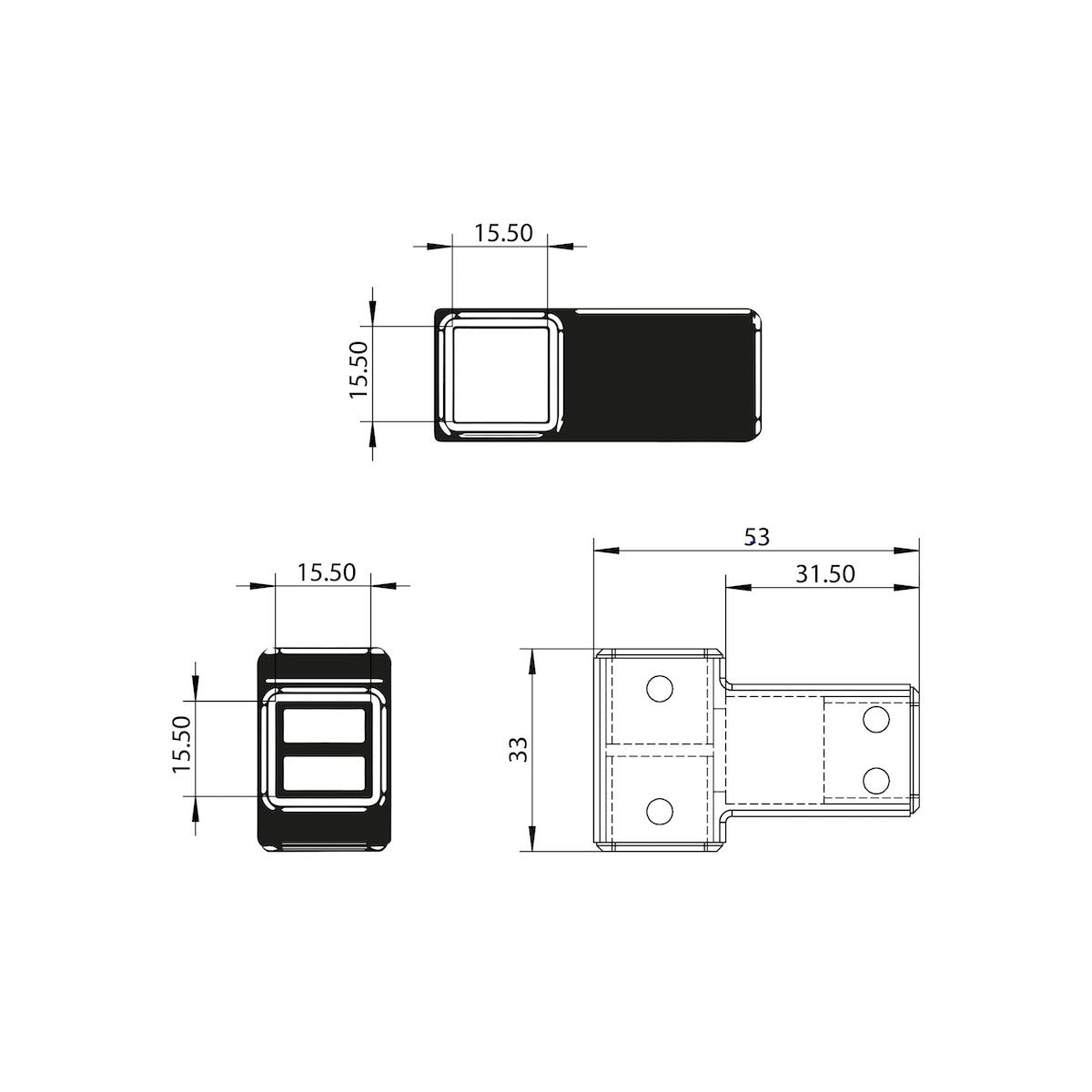 Scudo S8 - Wetroom "T" Piece - Bronze