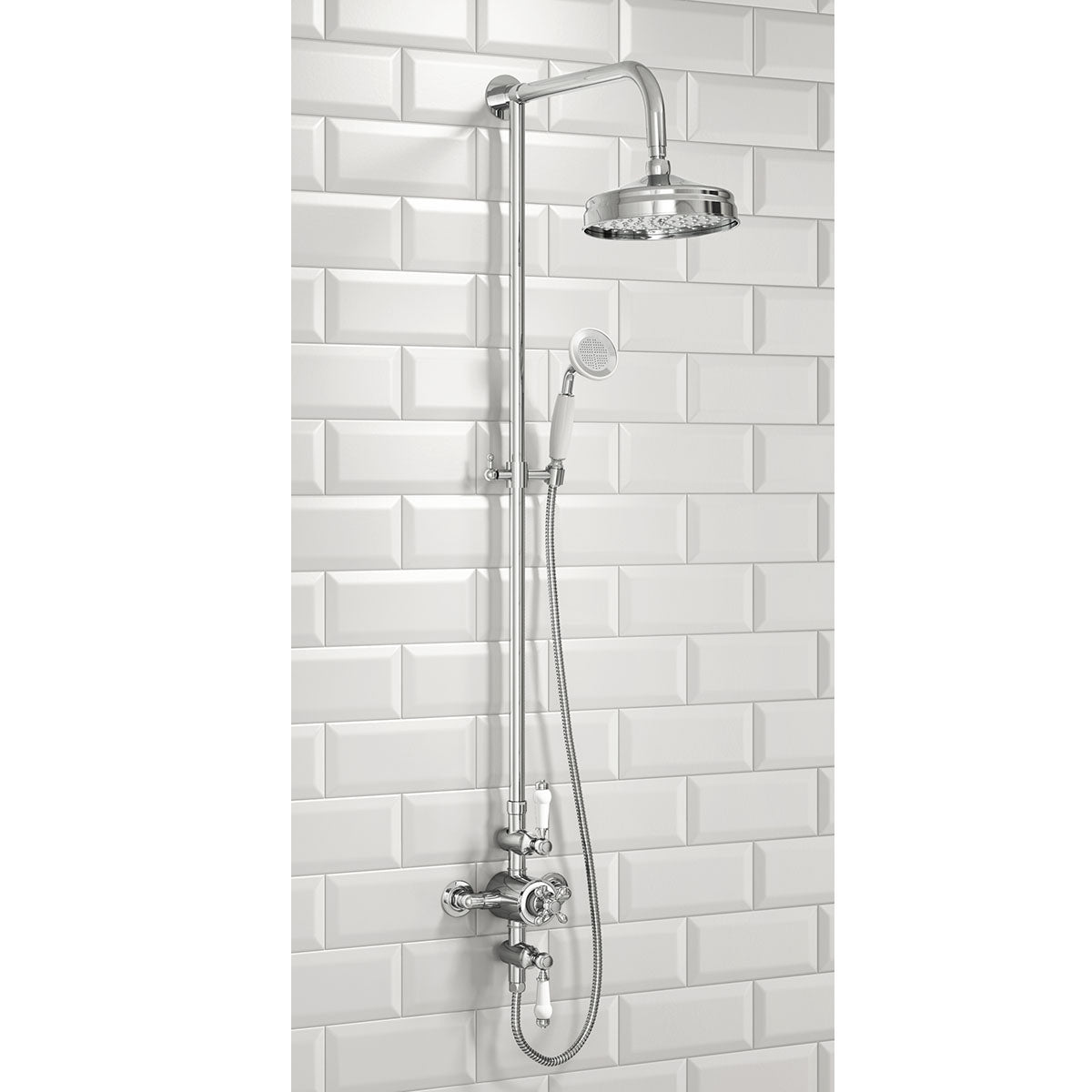 Scudo Traditional Thermostatic Shower Valve set with Rigid Riser & Hand Shower