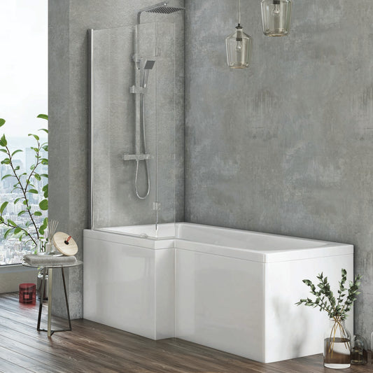 Scudo L Shape Shower Bath (available Left or right handed) 1700 x 850