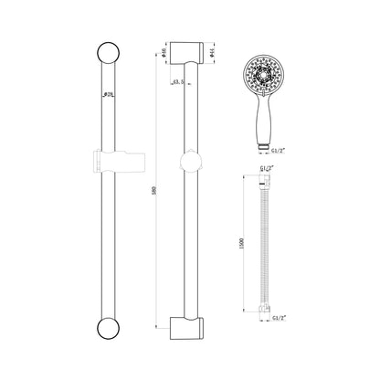 Scudo Round Chrome Riser Rail Kit