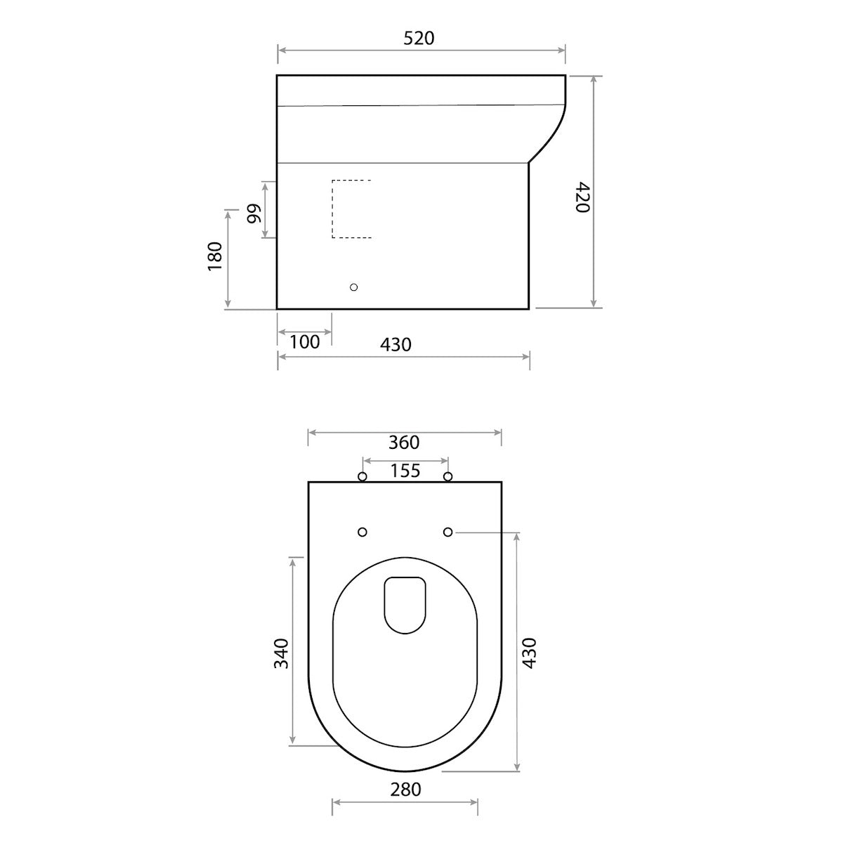 Scudo Spa Back To Wall WC