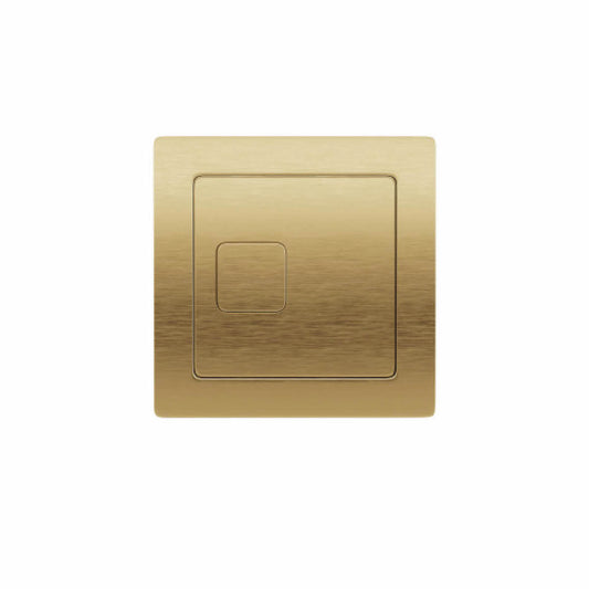 Scudo Square Bushed Brass Dual Flush Button