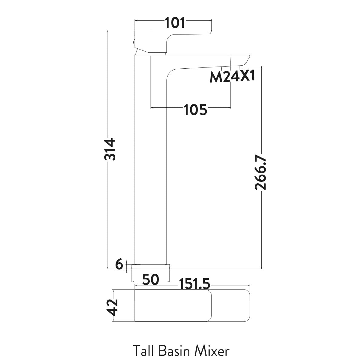 Scudo Muro Tall Basin Mixer