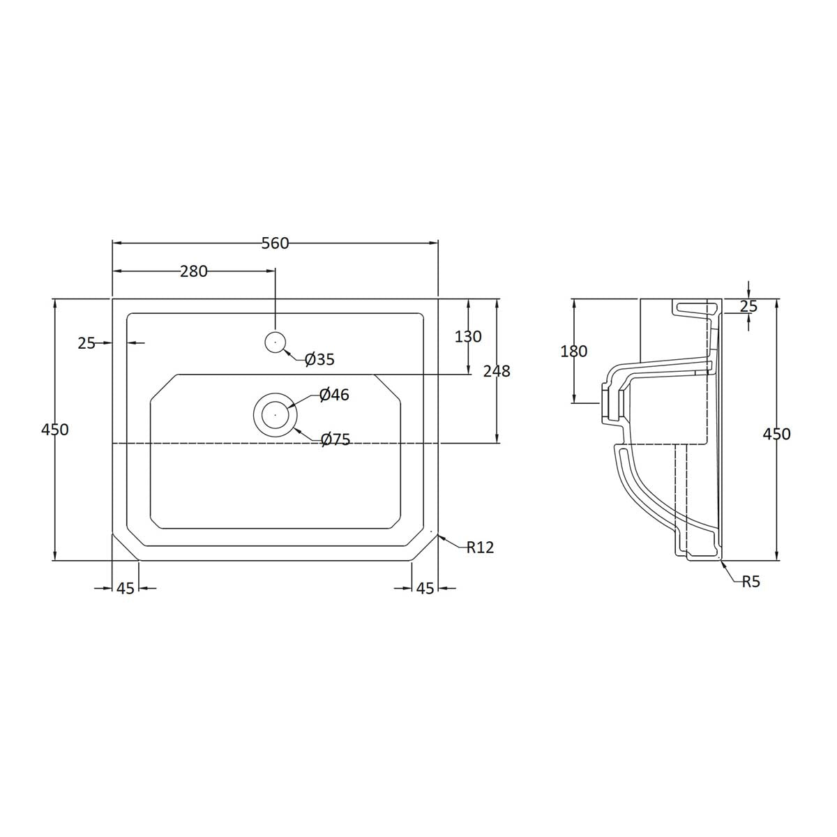 Scudo Traditional Semi Recessed Basin